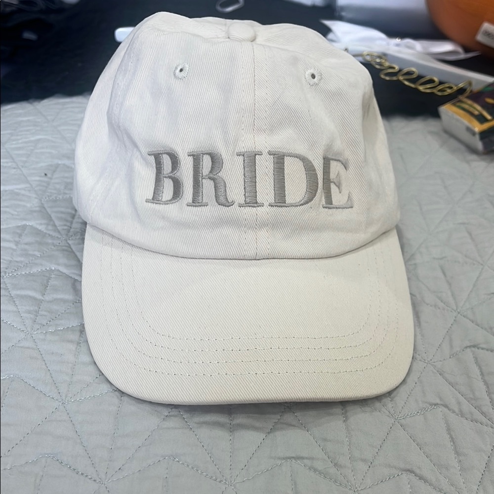 Cream Embroidered Bride Dad Hat six stories